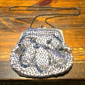 Vintage La Regale Beaded Evening Bag with Long Chain